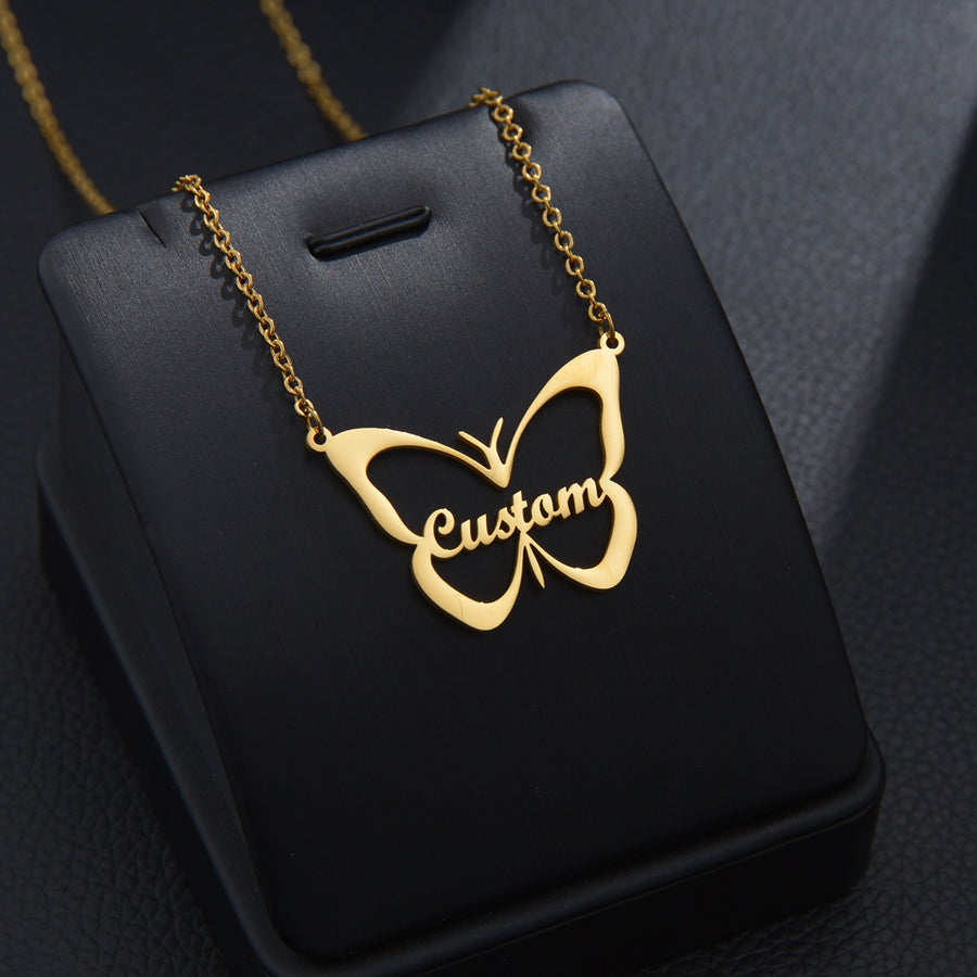 CUSTOM NAME BUTTERFLY NECKLACE