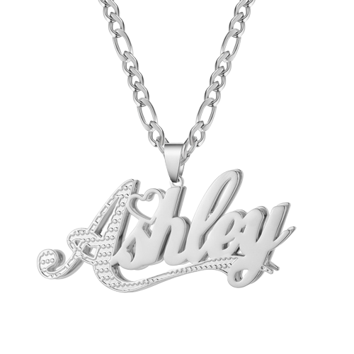 Custom Name Necklace Double 18K
