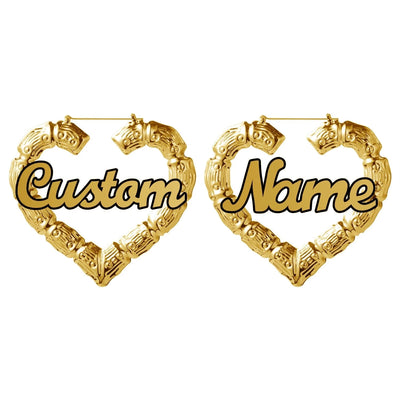 Custom Name Earrings Heart
