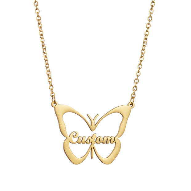 Custom Name Butterfly Necklace